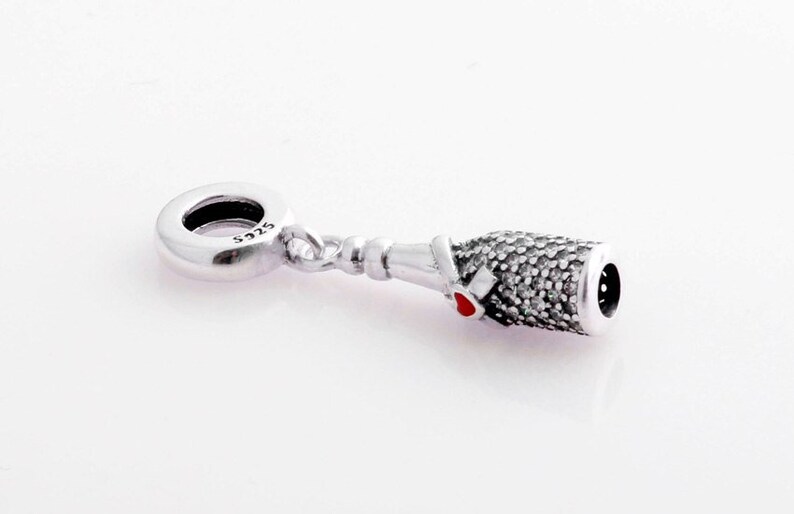 Wedding Charms Champagne jewelry Bottle Charm New Years Gift Celebration Charms Sterling Silver Champagne Bottle Charm Food Charms