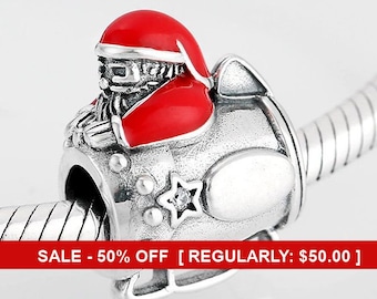 Details about / Santa on his sleigh sterling silver charm .925 x 1 Christmas charms