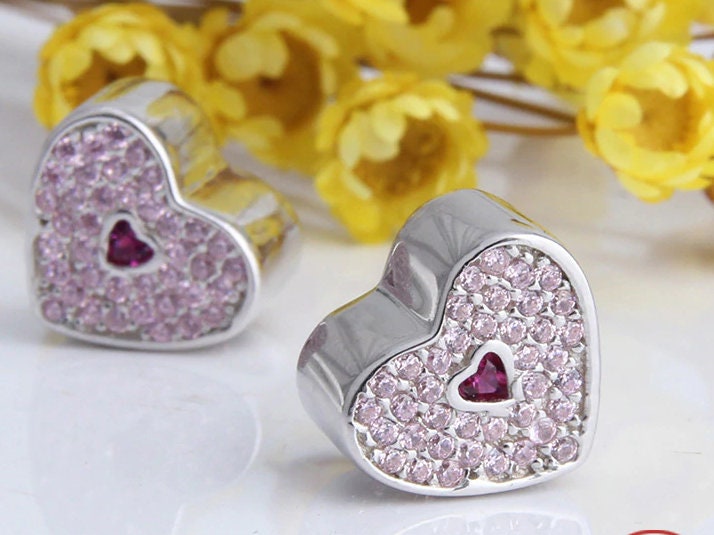 Thomas Sabo Charm Pendant Love With Pink Heart And Stone Silver 2011-0 - L.E.Jew - Foto 3