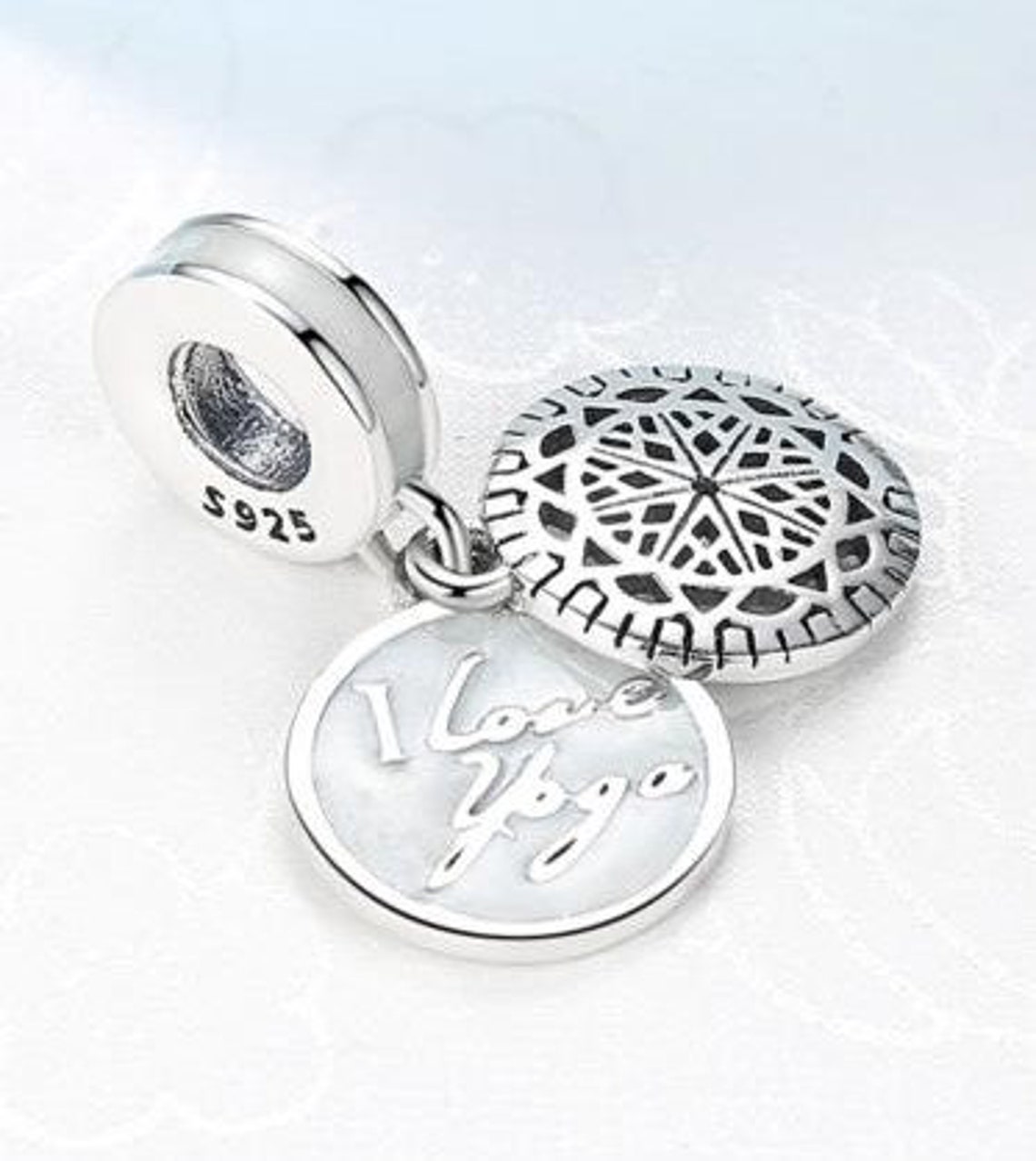 Sterling Silver Yoga Charm Meditation Charm Yoga Gift Yoga Etsy