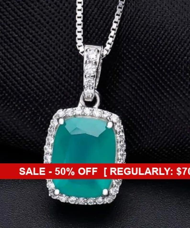 Gemstone Pendant Agate Pendant Bridal Agate Jewelry Wedding Sterling Silver Genuine Green Agate Gemstone Necklace Wedding Jewelry
