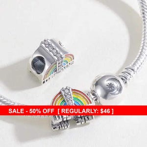 Sterling Silver Love Wins Rainbow Charm, Love Charms, Rainbow Charm, Heart Jewelry, Love Jewelry, Rainbows, Pride Jewelry, Pride Charm, Love