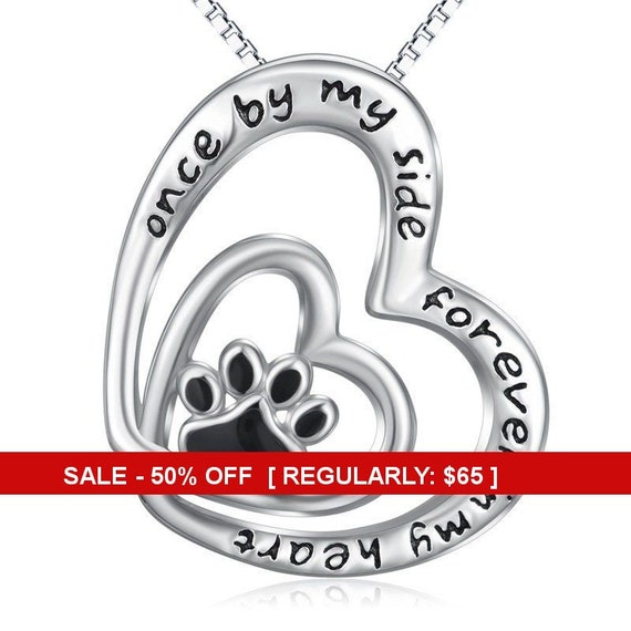Sterling Silver Paw Print Necklace Paw Print Jewelry Dog Paw - Etsy