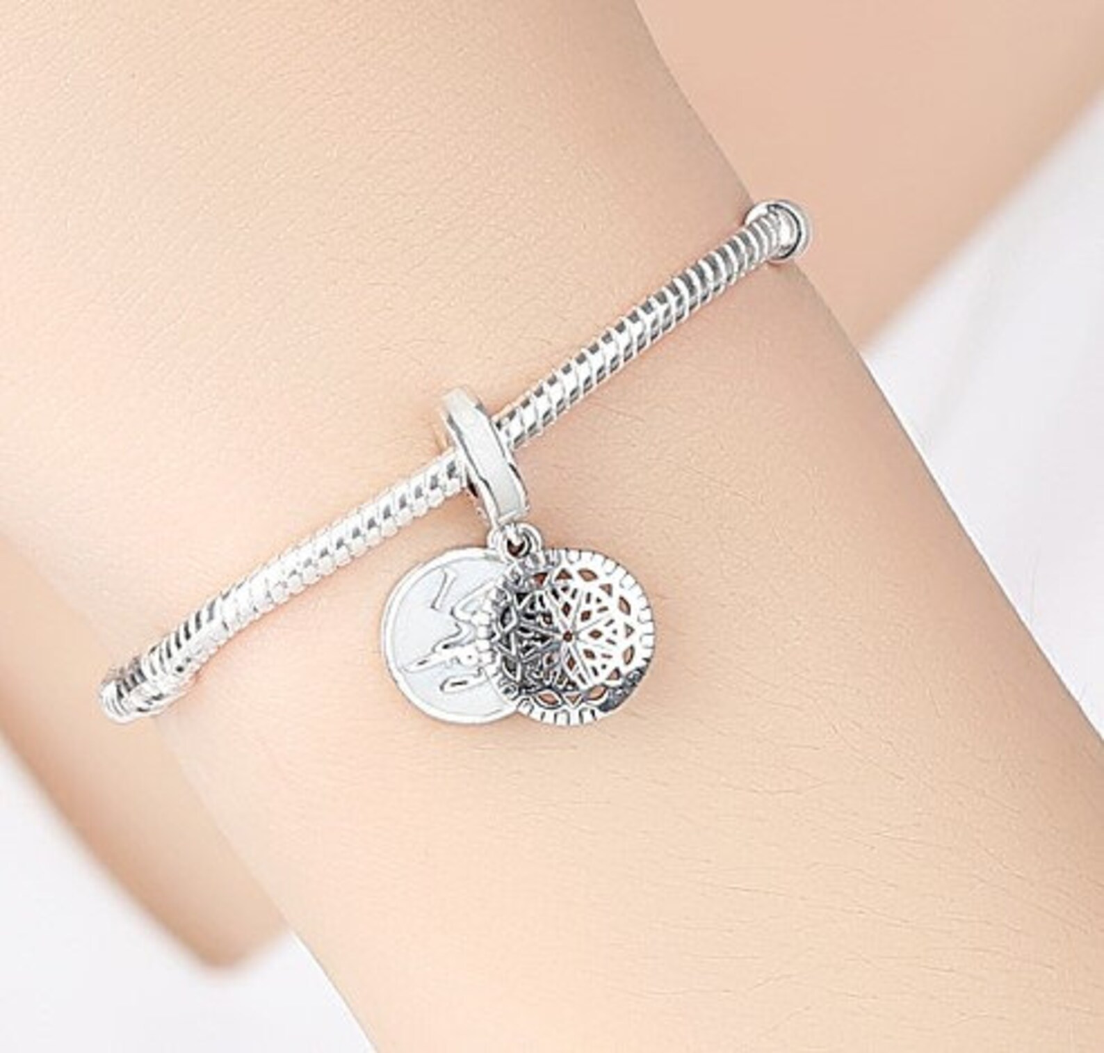 Sterling Silver Yoga Charm Meditation Charm Yoga Gift Yoga Etsy