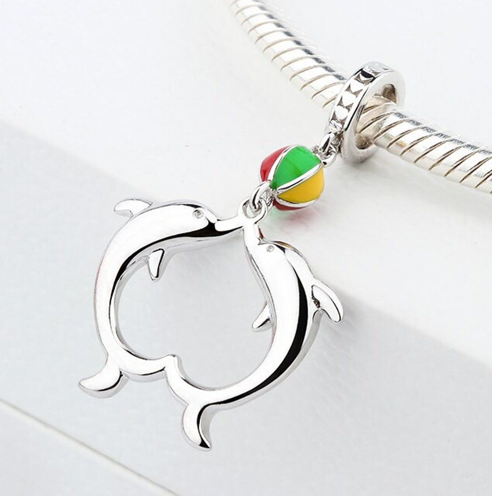 Sterling Silver Dolphin Charm Dolphin Jewelry Ocean Charm Etsy