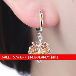 Sterling Silver Maple Leaf Earrings, Leaf Earrings, Maple, Leaf Jewelry, Silver Earrings, Nature Jewelry, Nature, Maple Leaf, Maple leaves