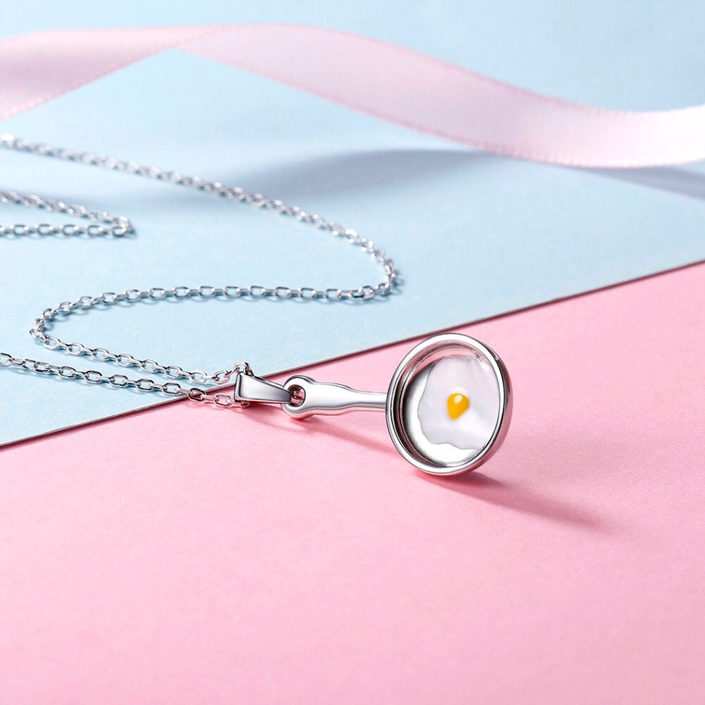 Sterling Silver Egg Necklace Egg Yolk Necklace Egg Yolk Etsy UK