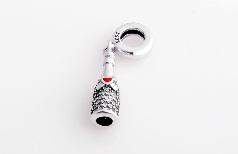 Wedding Charms Champagne jewelry Bottle Charm New Years Gift Celebration Charms Sterling Silver Champagne Bottle Charm Food Charms