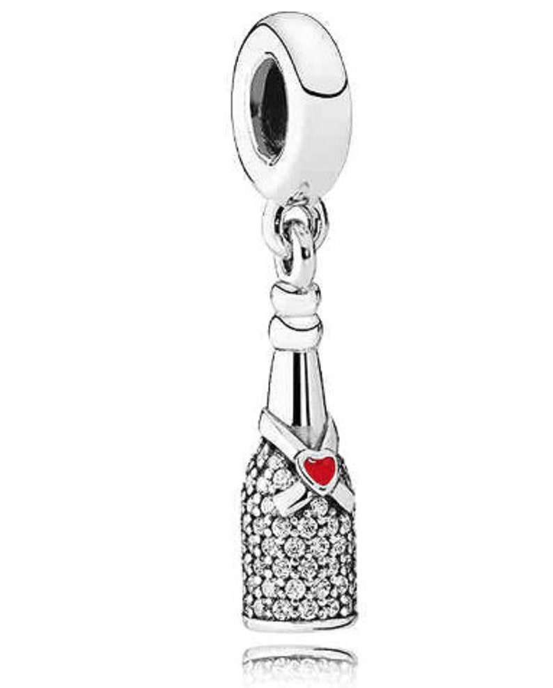 Wedding Charms Champagne jewelry Bottle Charm New Years Gift Celebration Charms Sterling Silver Champagne Bottle Charm Food Charms