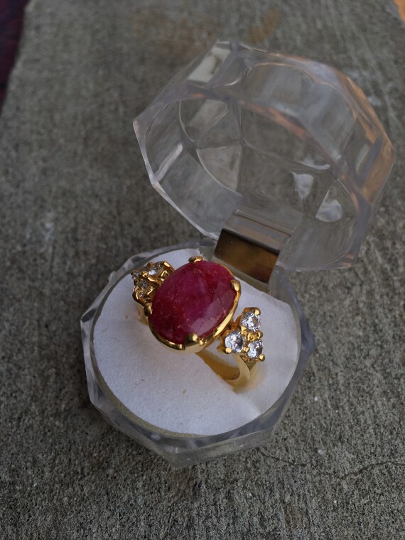 Original Ruby Ring for Ladies in 22k Gold Plated Natural Ruby Rings for Women Ruby Engagement Ring Ruby Wedding Ring Ruby Anniversary Ring Etsy