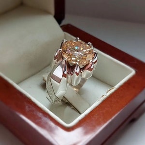 Champagne Color Original Moissanite Ring Real Genuine Moissanite Ring For Mens