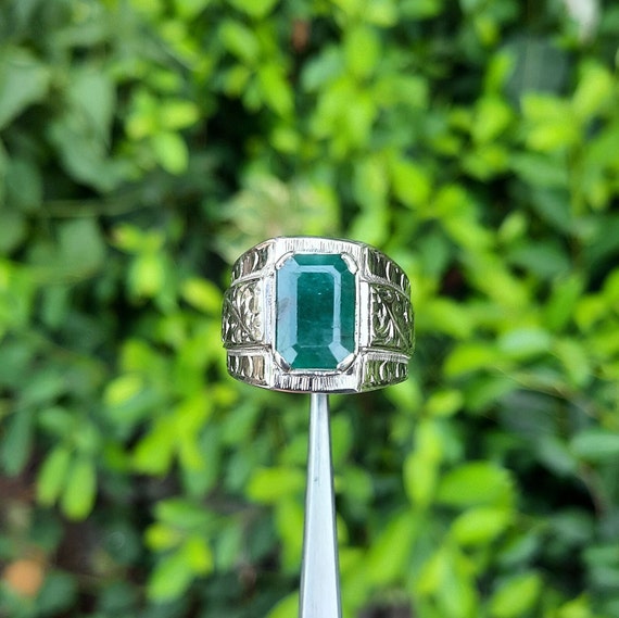 Buy Natural Emerald Stone Ring Original Emerald Ring Zamurd Stone Sterling  Silver 925 Online in India - Etsy