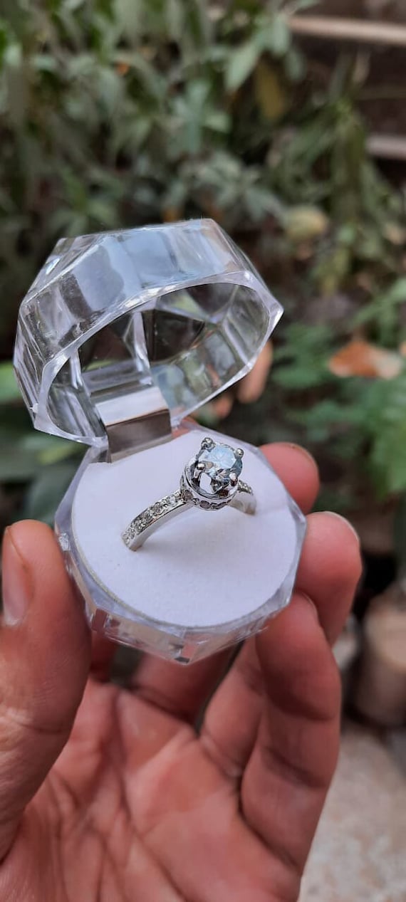 Natural on sale moissanite ring