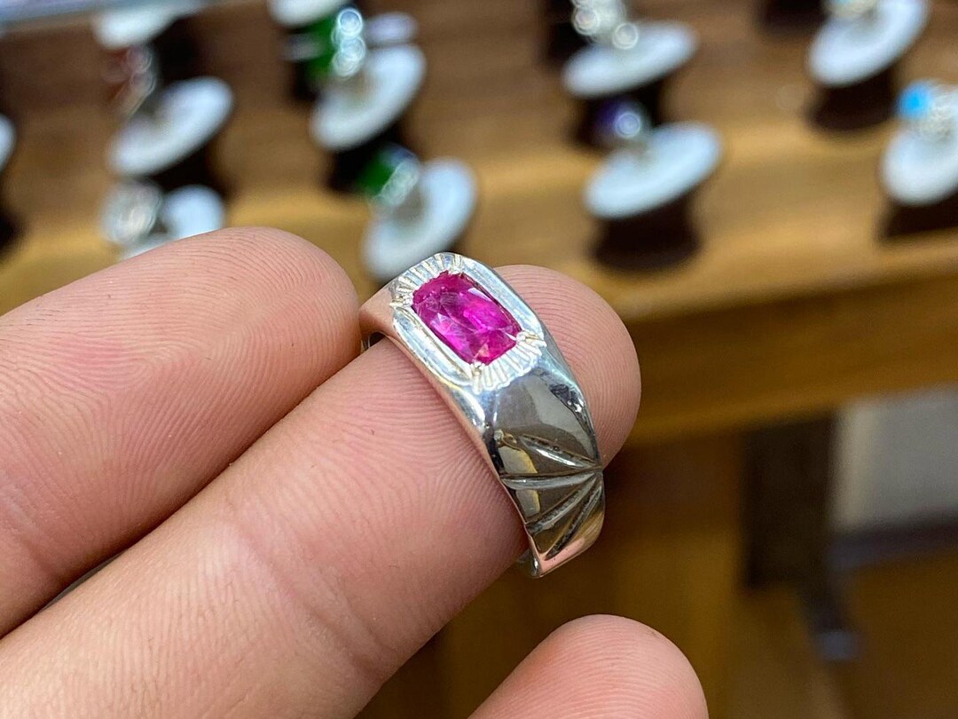 Original Pink Ruby Ring Natural African Ruby Ring Real Ruby Yaqoot Ring ...