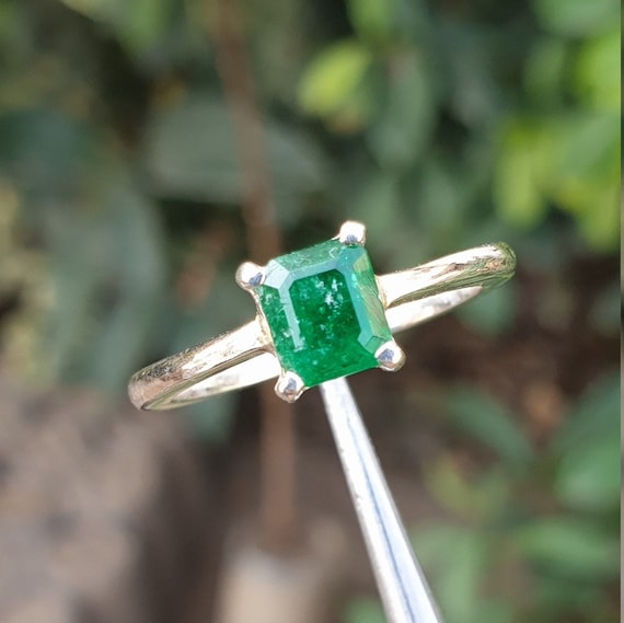 Vintage Plated 4 Prong Setting Oval Cut Emerald Gemstone - Temu