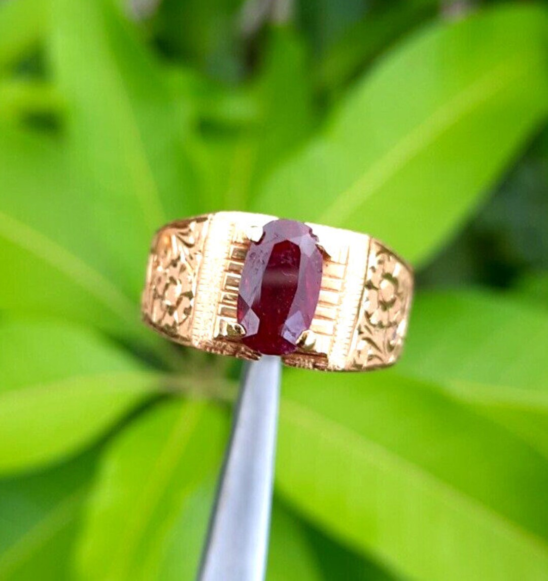 Natural Afghanistan Ruby Ring in 18k Solid Yellow Gold Unheated ...
