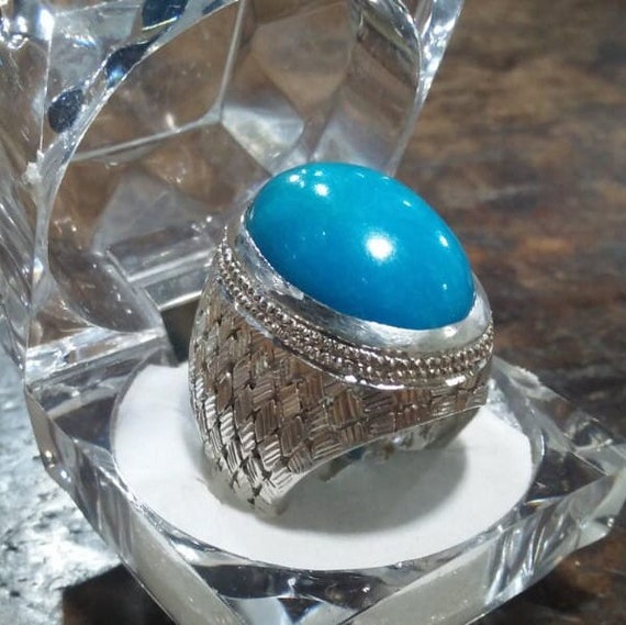 Silver Couple Rings: Pair 22, Stone: Feroza (Turquoise) –  AmeerAliEnterprises