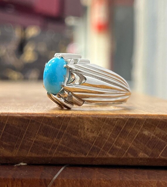 Feroza stone silver ring sale