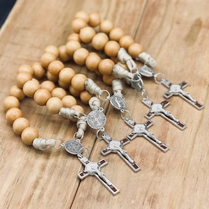 Decade Rosary (5-count) Large Wooden Beads | Prayer Beads or Beautiful Decor Piece | One Decade Catholic Rosaries