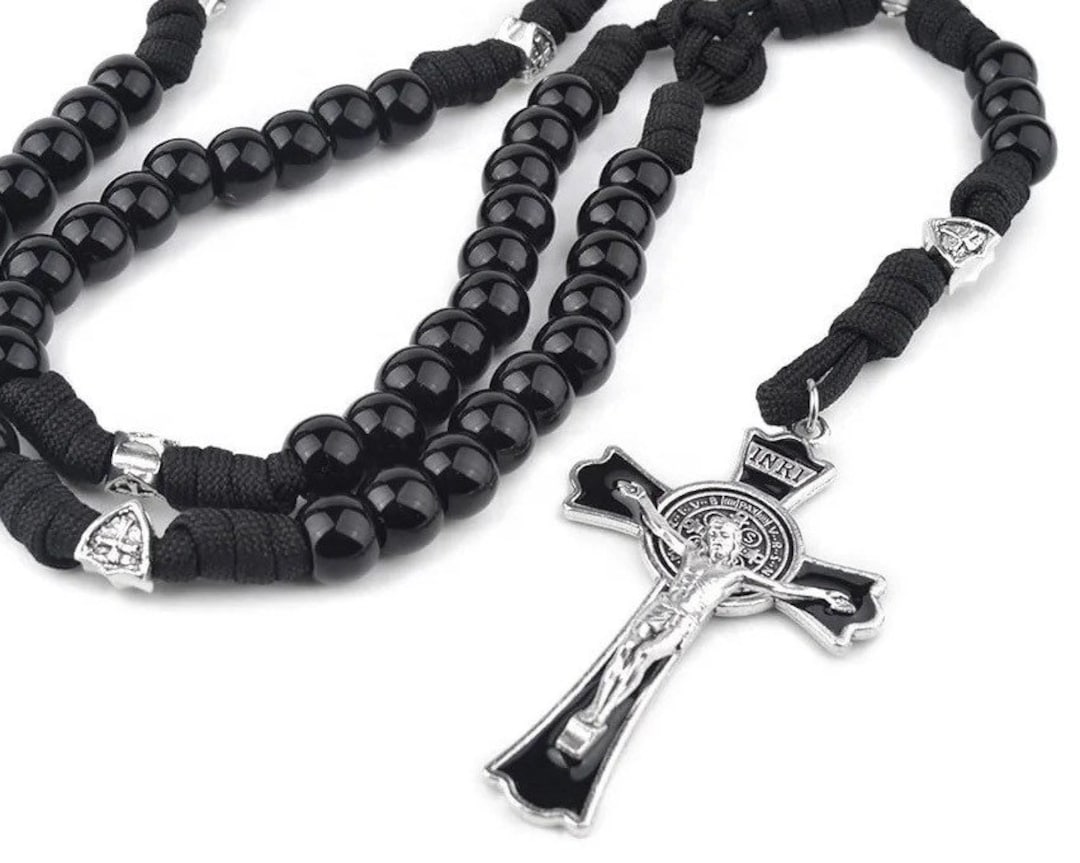 Crusader Paracord Rosary With St. Benedict Crucifix, Rugged Rosary for ...
