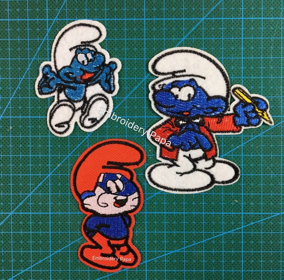 Papa Smurf Embroidered Iron//Sew On Patch