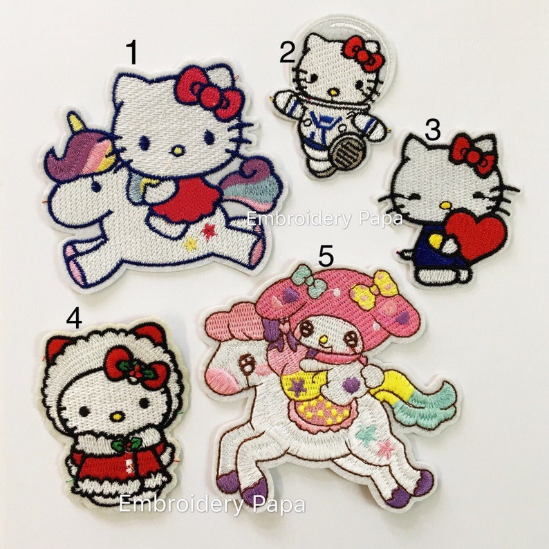 4/" Hello kitty my melody fabric applique iron on character