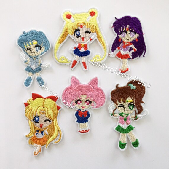 Iron On Patch Embroidered Badge Japanese Anime Kids Cartoon Sailor Moon Logo Sewing Patches Iron On Patch Embroidered Badge Japanese Anime Kids Cartoon Sailor Moon Logo Sewing Patches