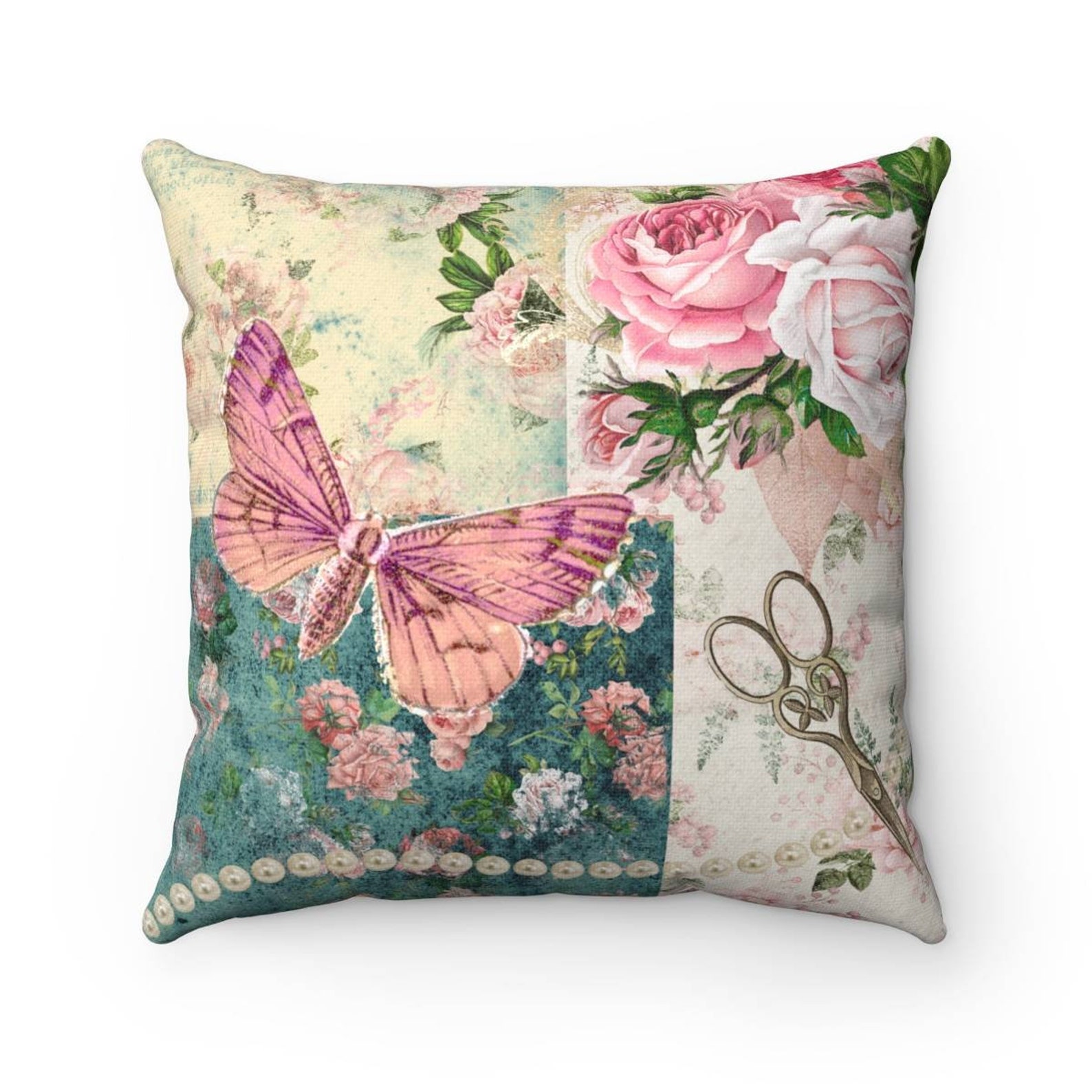 Shabby Chic chica rosa tirar almohada cojín hogar decoración | Etsy