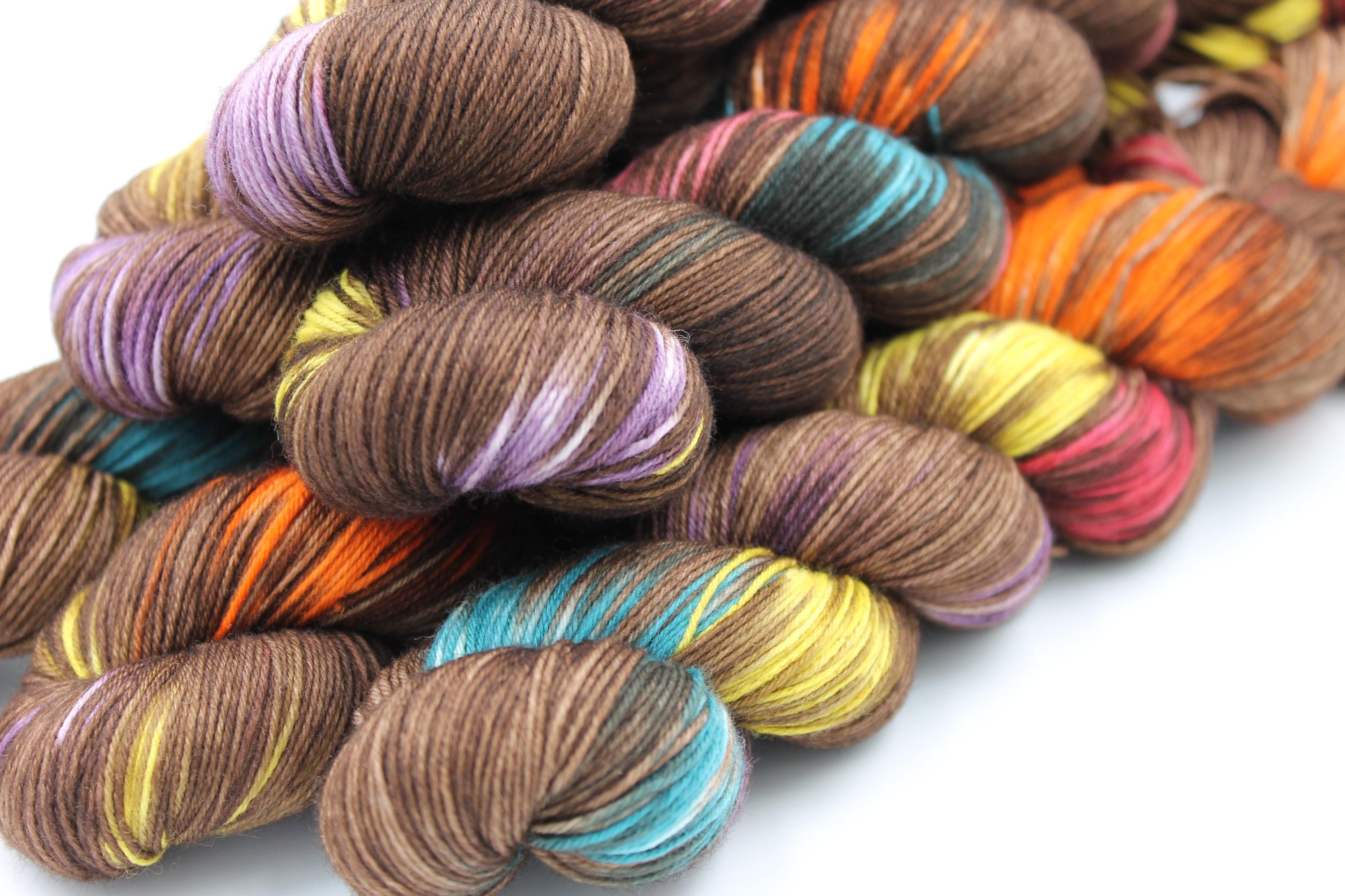 Smarties Sock Skein 75% SuperWash Merino and 25 Nylon Hand Dyed Yarn 100g