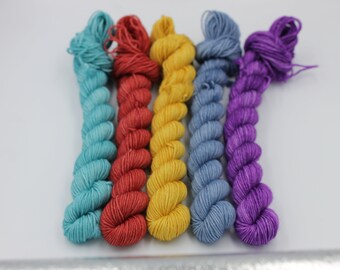 Autumn Moods Mini Skein Set Sock 75% SuperWash  Merino and 25 Nylon 5 x 20g