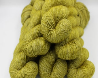 Moss Sock Skein 60% SuperWash Merino 20 silk  and 20 Yak Hand Dyed Yarn