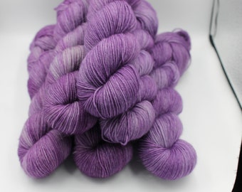 Plum, Karoo  Sock Skein 55% SuperWash Merino, 20 Kid Mohair and 25 Nylon Hand Dyed Yarn 100g