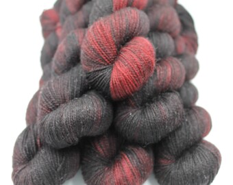 Sparkling Gothic  Sock Skein 75% Superwash Merino 20 Nylon 5 Silver Stellina