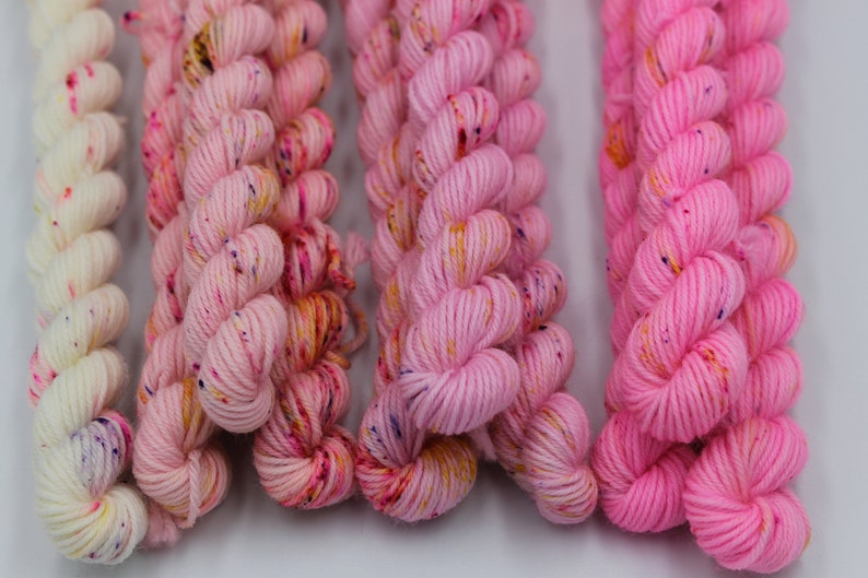Strawberry Sorbet Sprinkles Micro Skein Fade Set Premium Sock 75/% SuperWash Merino and 25 Nylon 10 x 10g