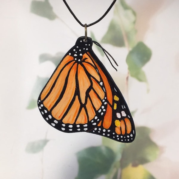 SMALL HANGING MONARCH  -  handmade monarch butterfly pendant, a great gift idea!