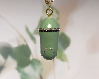 CONTEMPORARY MONARCH CHRYSALIS - handmade monarch butterfly chrysalis with Swarovski and Preciosa crystal detail, a great gift idea!