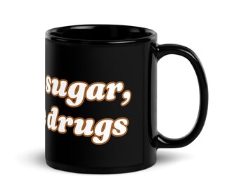 Taza Café Frío Negro Brillante