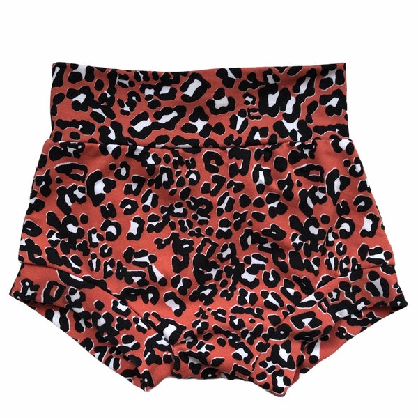 Cheetah Bummies / High Waisted Shorts / Orange Cheetah Baby Shorts / Bloomers / Mommy and Me