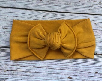 Mustard Knot Headband / Fall Knot Headband / Fall Headwrap / Mustard Headband for Baby