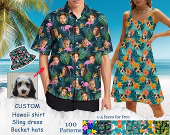 Customized Photo Hawaiian Shirt,Personalized Hawaiian Shirt,Custom Hawaii Shirt with Face,Beach Shirt,Custom Couple Shirt,unisex shirt gifts