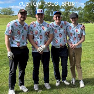 Custom Face Polo Shirt for Golfer，Face on shirt gifts for husband，Personalized Short Sleeve Golf Shirt，Custom Polo for Golfer, Gifts for Mom