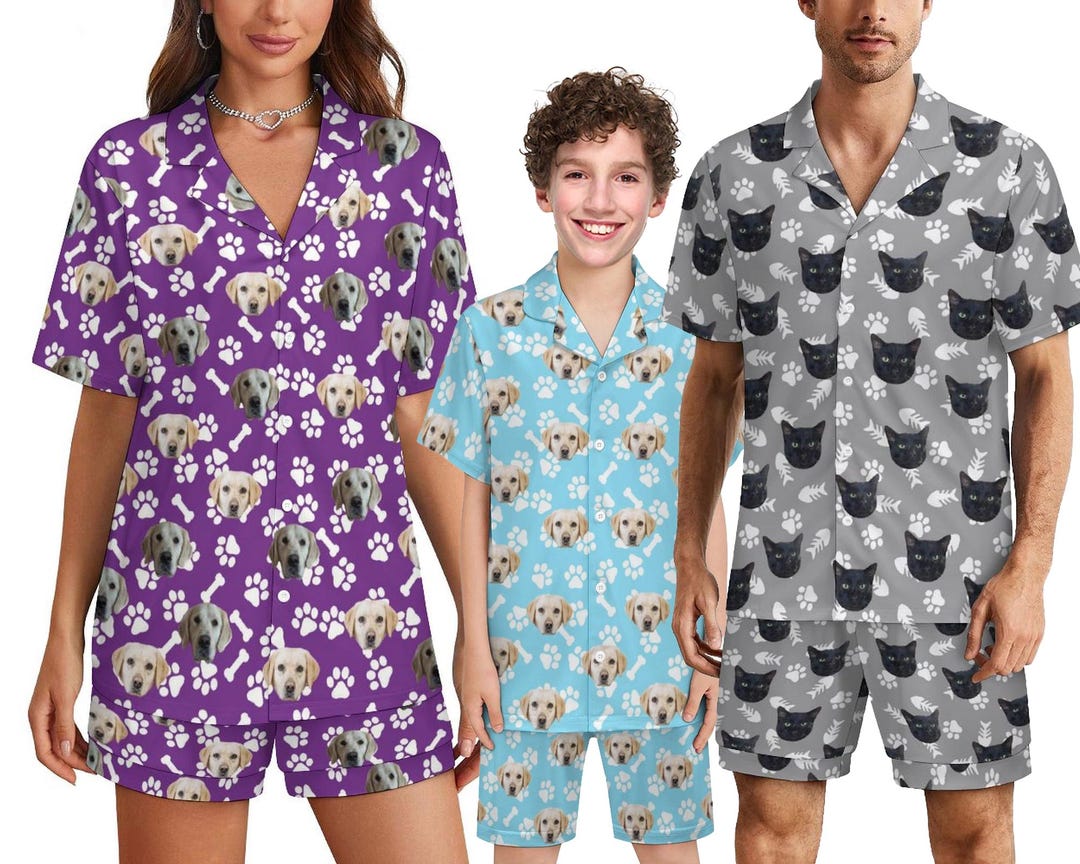 Custom Pajama,custom Dog Face Pajama,personalized Pet Photo Pajamas,men ...