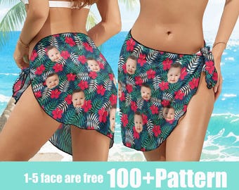 Sarong plażowy z personalizowanym motywem, spersonalizowany sarong na strój kąpielowy z imieniem, zaprojektuj własny sarong, prezent ślubny dla niej, prezenty dla druhen