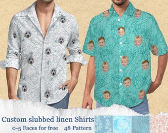 Custom Slubbed Linen shirt for men,short/long sleeved shirt,classic linen shirt with buttons,Summer shirt,Linen clothing for men,unisex shir