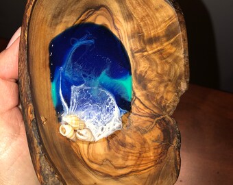 Acacia Jewelry tray Resin Ring Dish Keys Dish Ocean tray Italian Acacia Jewelry Dish Italian Wood