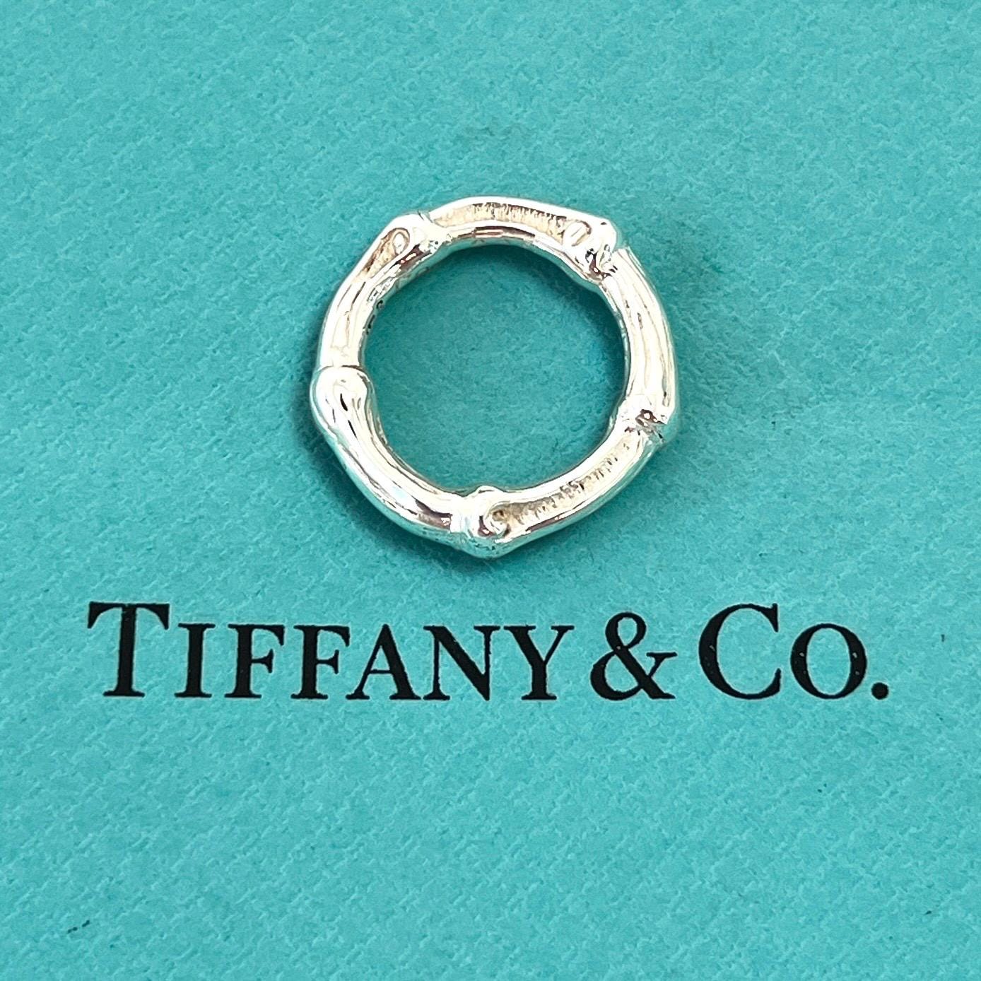 Vintage Silver 1996 Tiffany and Co Bamboo Band Ring - Silver