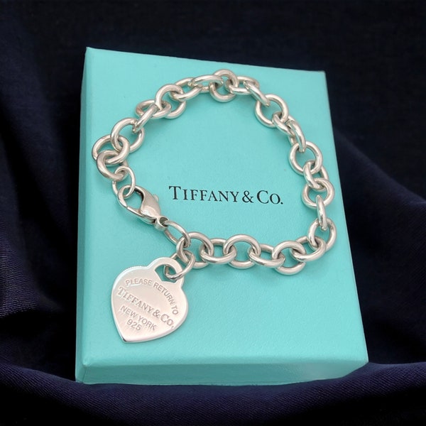 AUTHENTIQUE Bracelet Tiffany and Co - Bracelet étiquette coeur Return to Tiffany - Tiffany - 20,5 cm - Bracelets en argent tendance