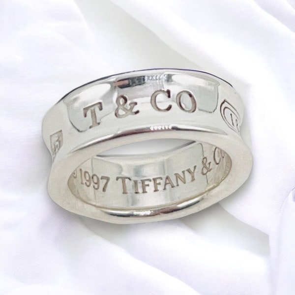 Tiffany & Co Ring- 1837 Ring- Vintage 1997- Sterling Silver- UK size J