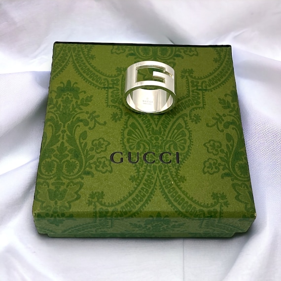 Authentic Gucci Ring- Ladies Gucci Ring- Cut Out G Logo- UK