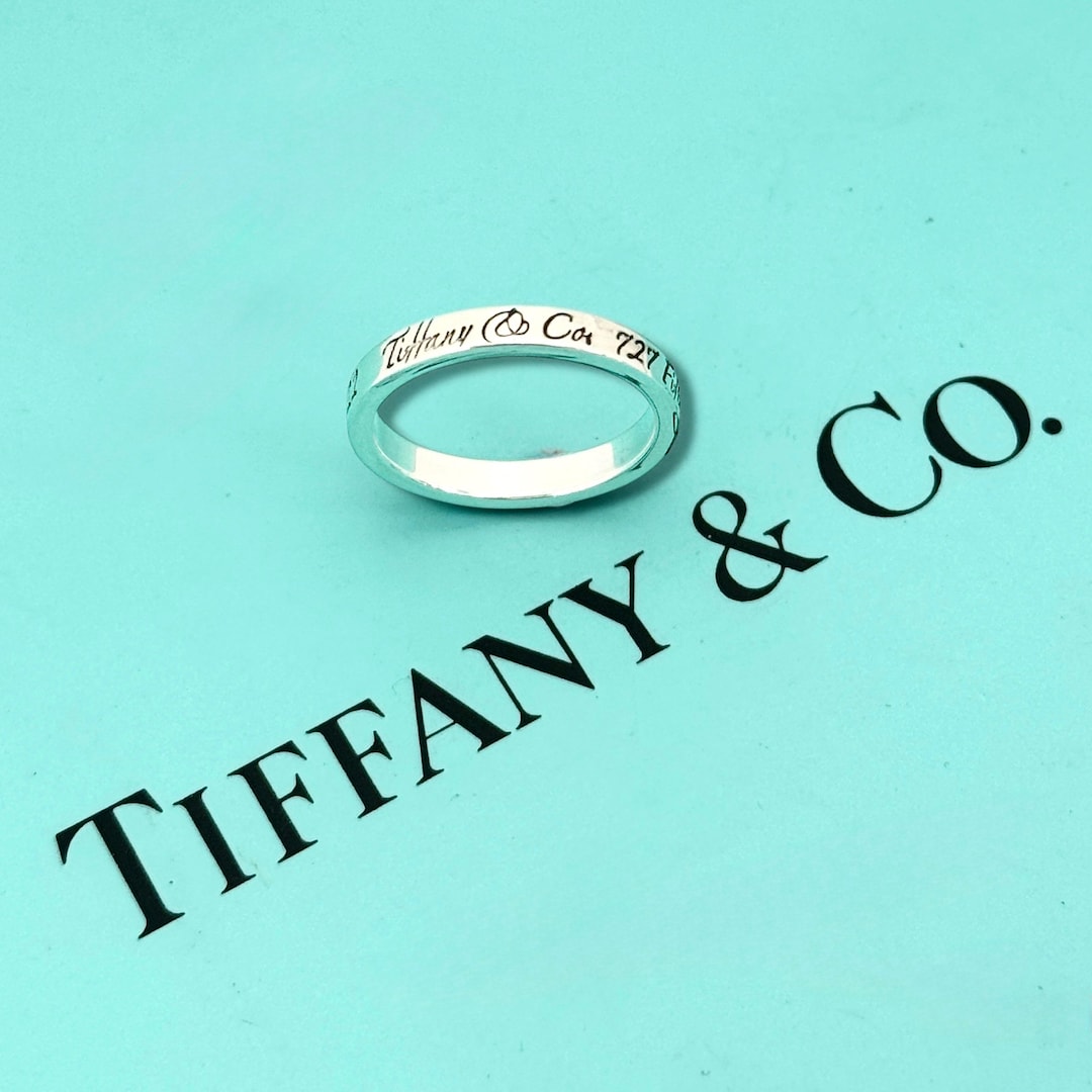 Authentic Tiffany & Co Notes Ring – Sterling Silver Band UK Size K ...
